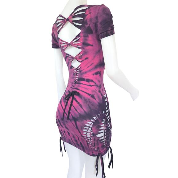 TEMPTRESS COLLECTION - SMALL - TWILIGHT BLOOM Tie-Dye Dress - Festival, Tie Dyed - Picture 6 of 7